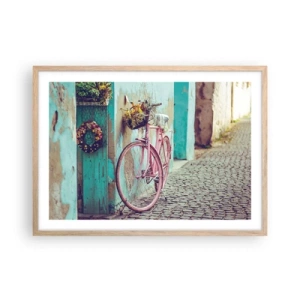 Poster in cornice rovere chiaro - Torno subito - 70x50 cm