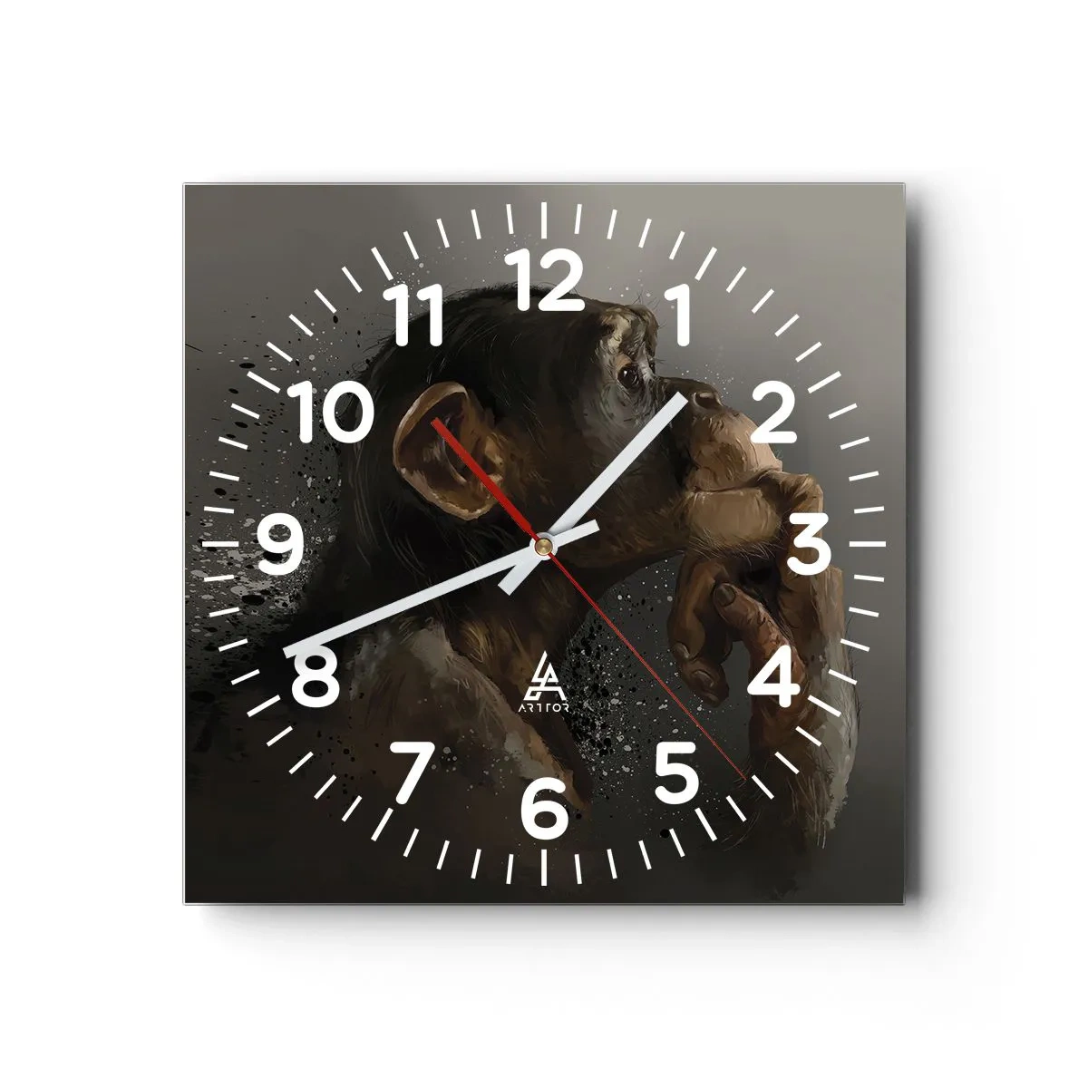 Orologio da parete - Orologio in Vetro - Sicuramente un pensatore - 40x40 cm