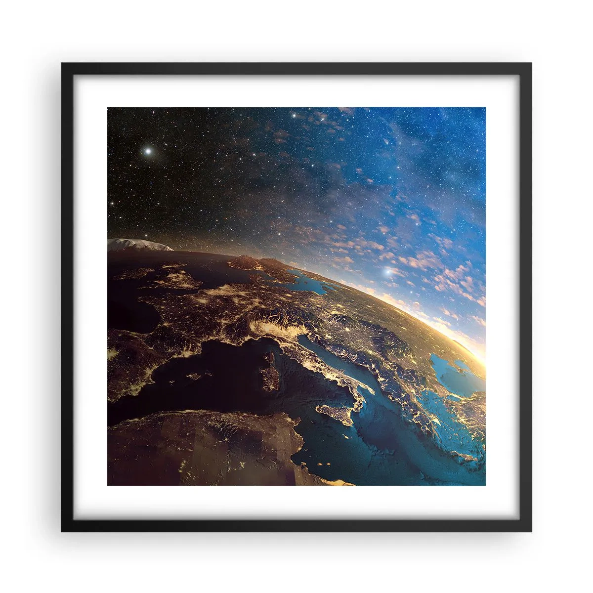 Poster in cornice nera - Guardiamoci da lontano - 50x50 cm