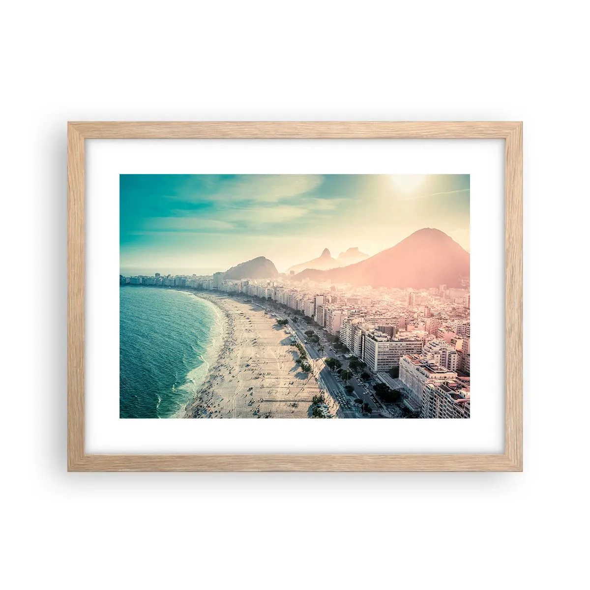 Poster in cornice rovere chiaro - Vacanze senza fine a Rio - 40x30 cm