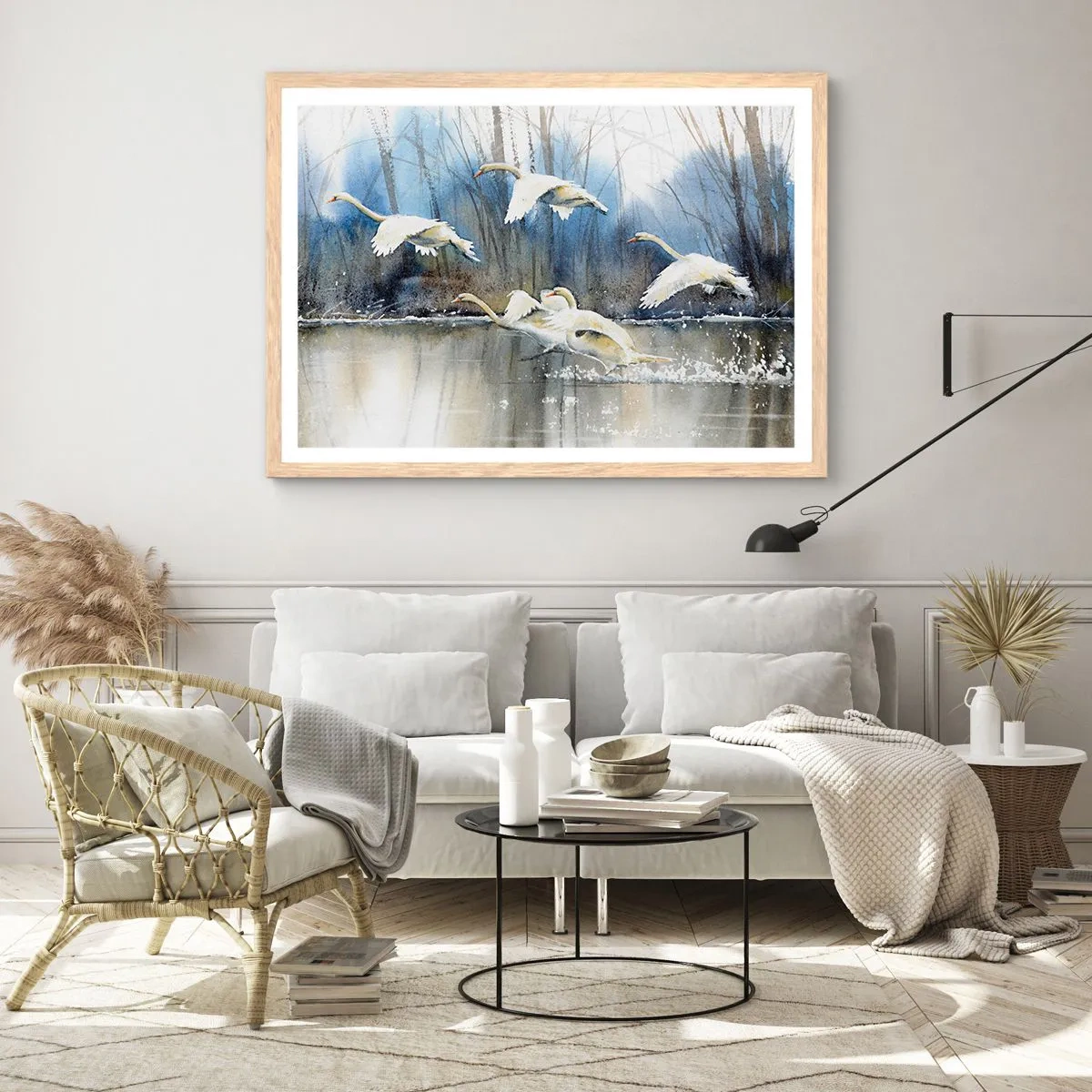 Poster in cornice rovere chiaro - Come la favola dei cigni selvatici - 50x40 cm