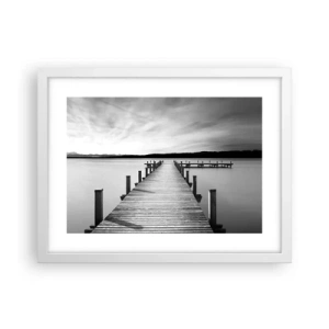 Poster in cornice bianca - Pace sull'acqua - 40x30 cm