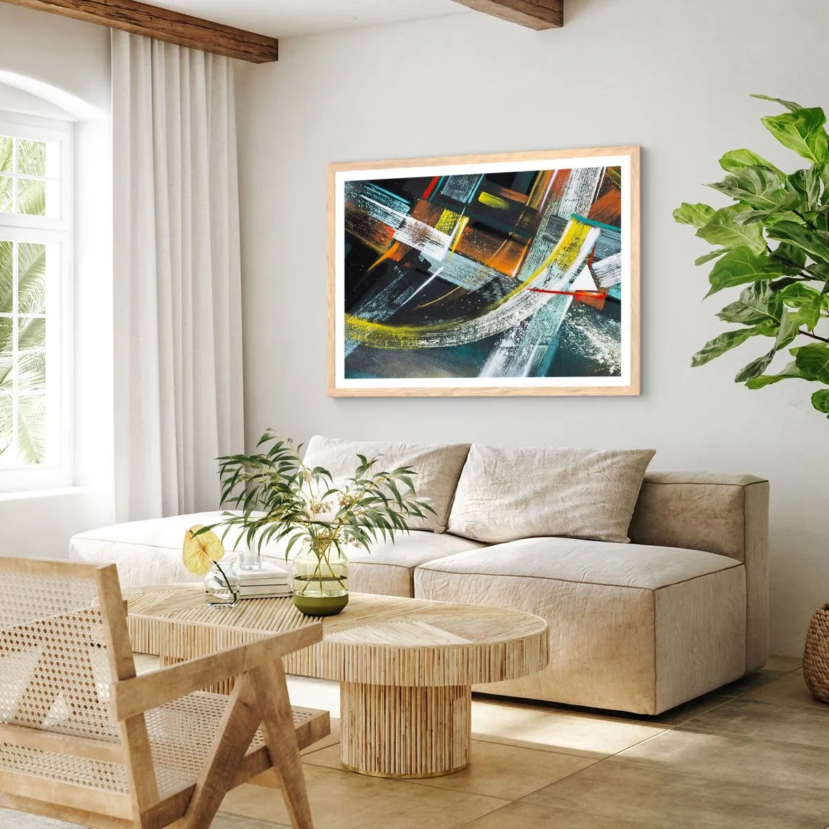 Poster in cornice rovere chiaro - L'energia del movimento - 91x61 cm