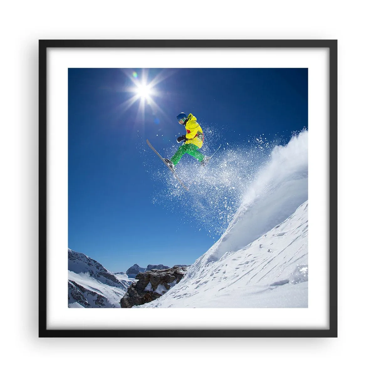 Poster in cornice nera - Ballando con i monti - 50x50 cm