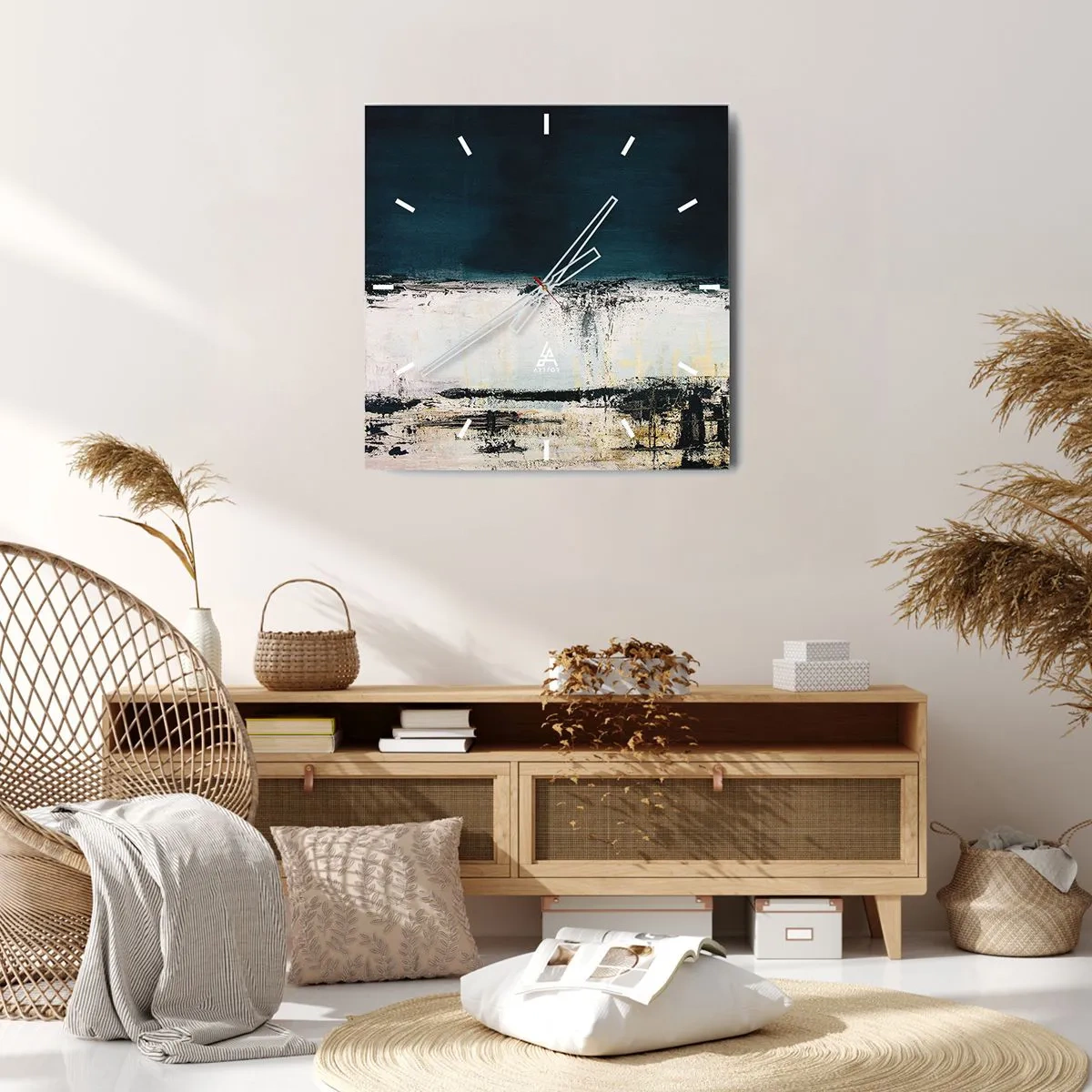 Orologio da parete - Orologio in Vetro - Composizione orizzontale - 40x40 cm