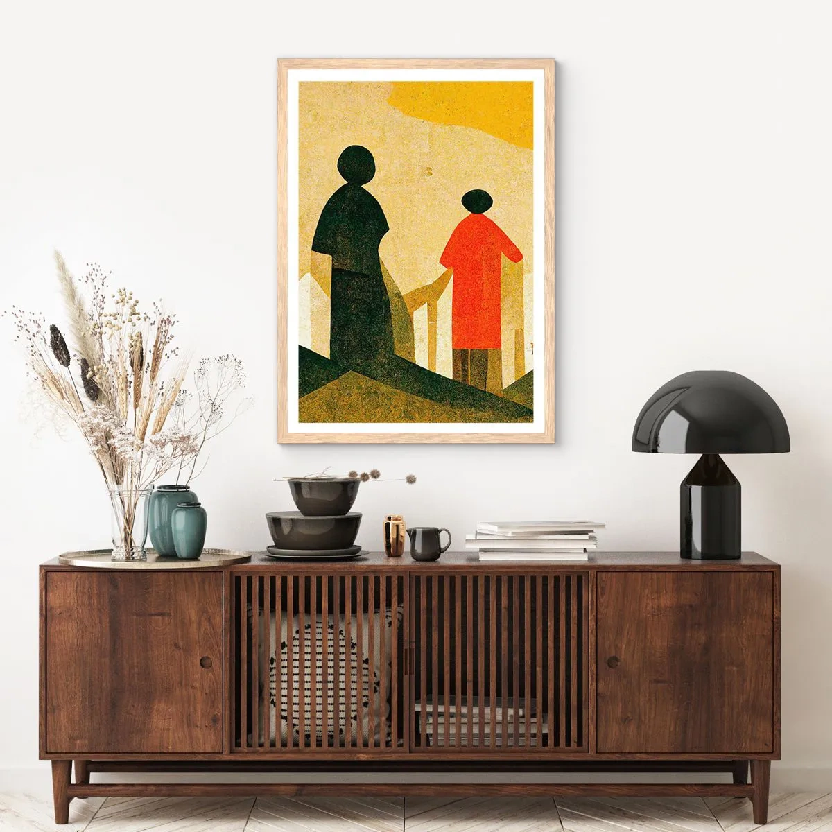 Poster in cornice rovere chiaro - La strada è ancora lunga - 40x50 cm