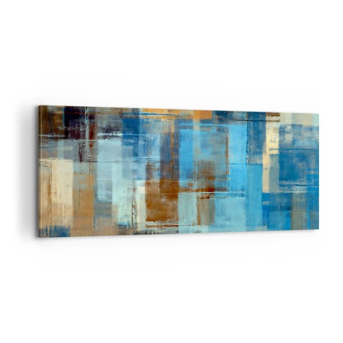 Quadro su tela - Stampe su Tela - Attraverso la tenda blu - 100x40 cm