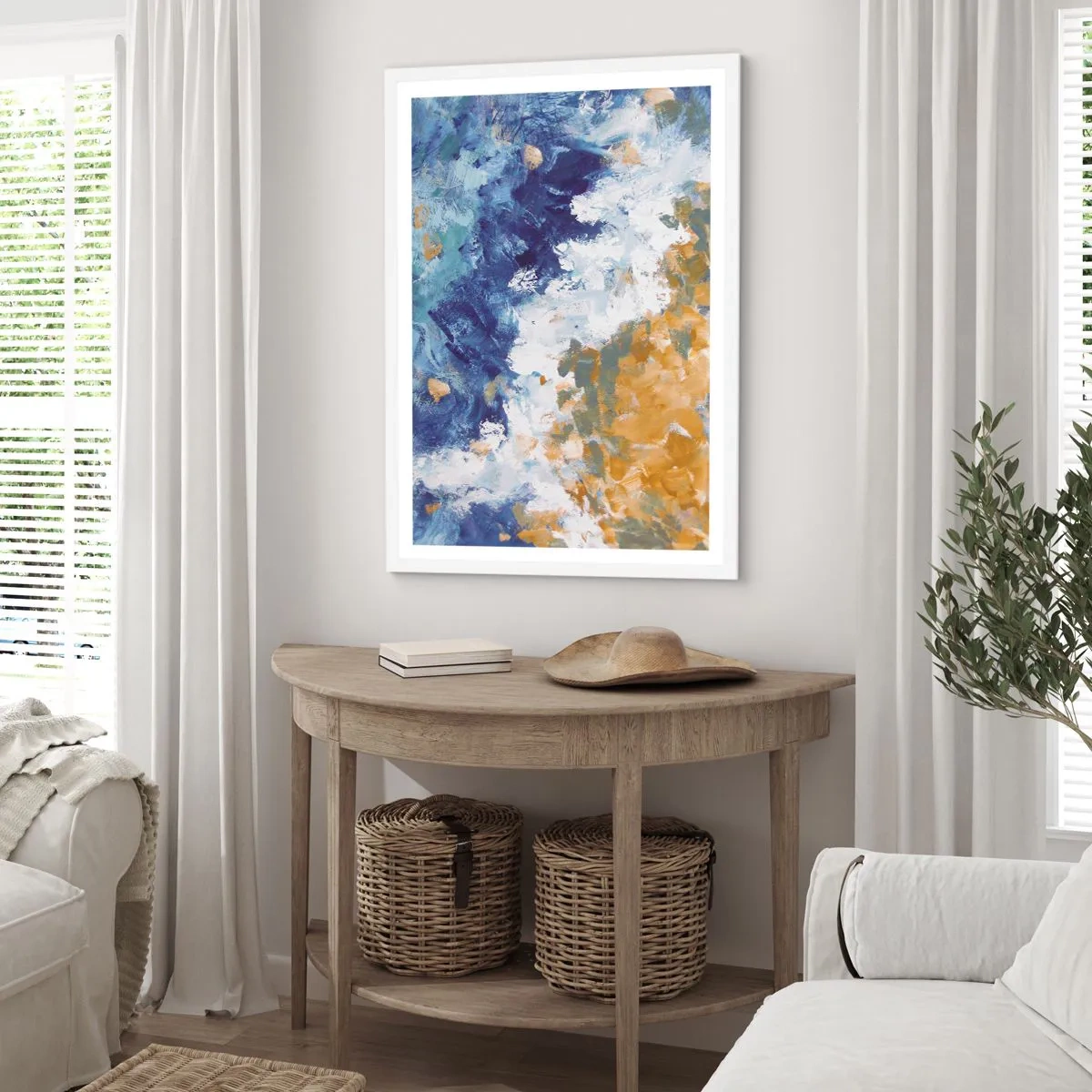 Poster in cornice bianca - La danza degli elementi - 40x50 cm