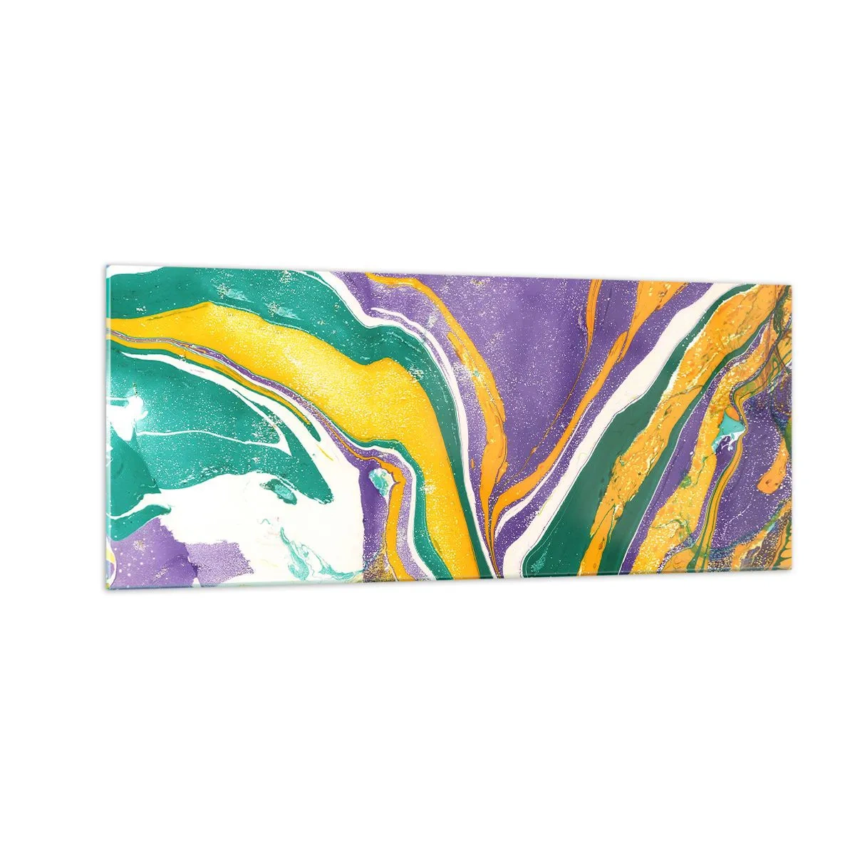 Quadro su vetro - Onde di colore - 100x40 cm