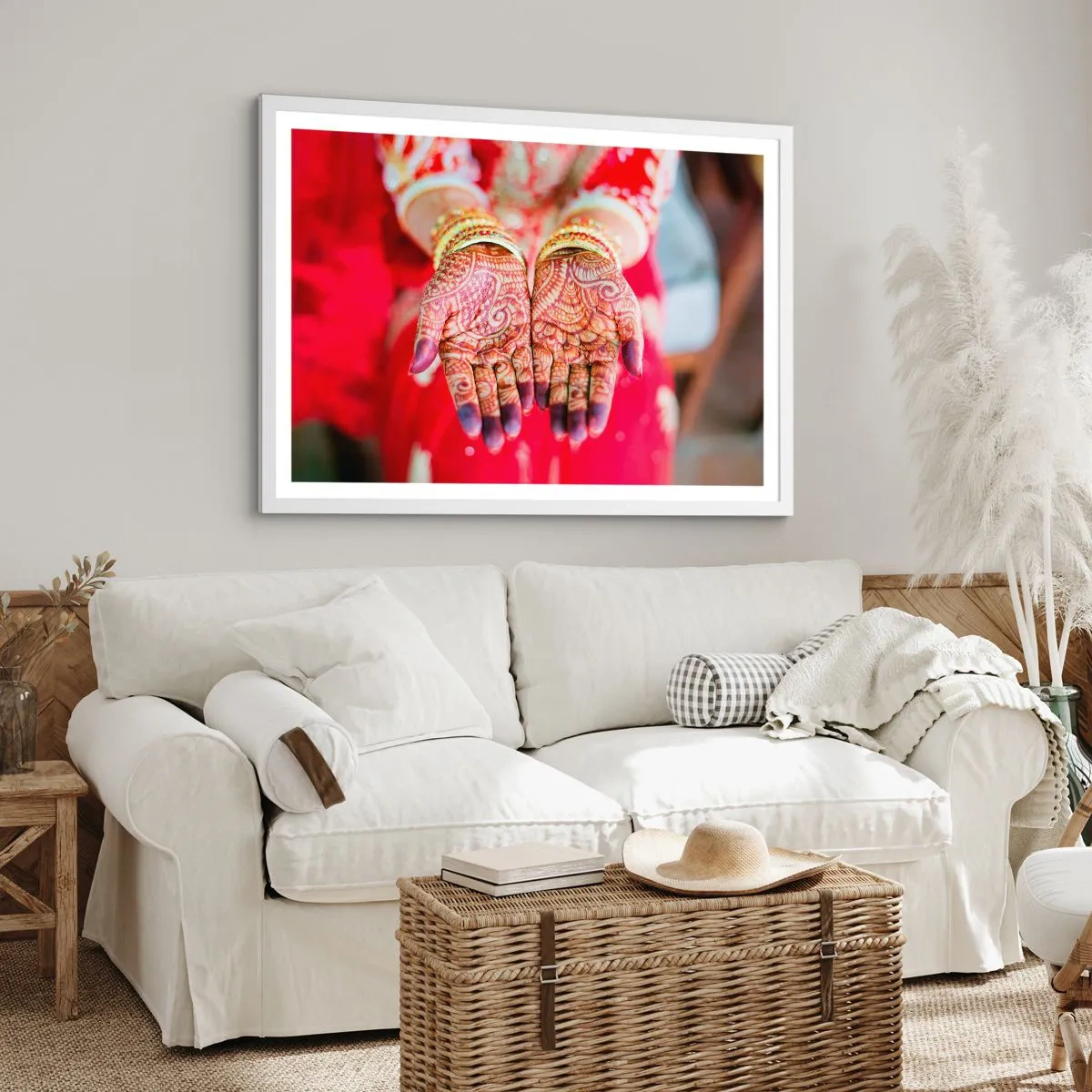 Poster in cornice bianca - Pronta ad afferrare la fortuna - 100x70 cm