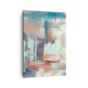 Quadro su tela - Stampe su Tela - Composizione astratta nei toni del blu e del beige - 50x70cm - Arrivando alla luce - Decorazione murale moderna per soggiorno e camera da letto ARTTOR