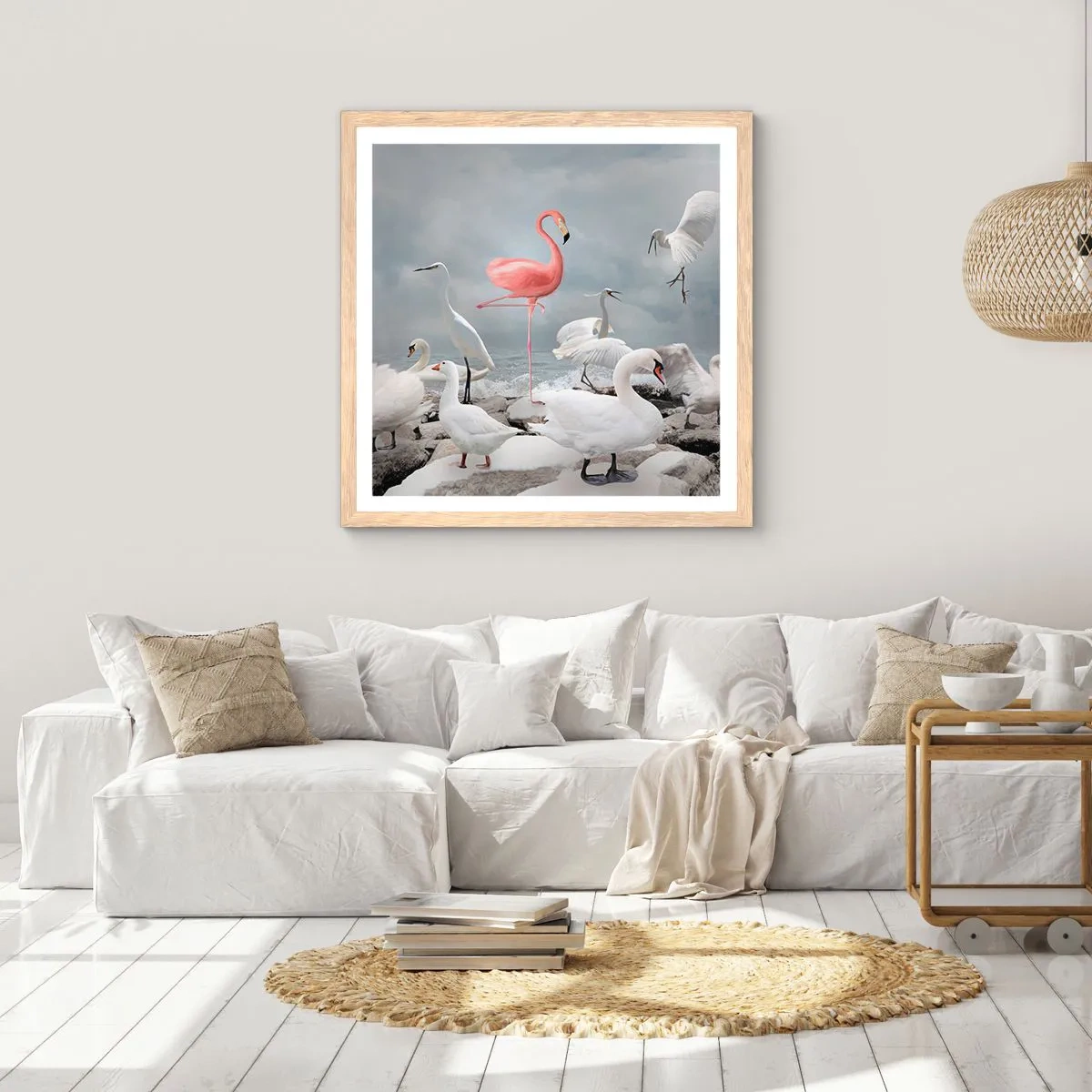 Poster in cornice rovere chiaro - Come sono arrivato qui? - 60x60 cm