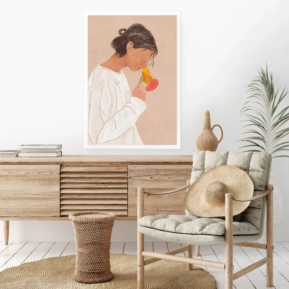 Poster - Ragazza con i fiori - 30x40 cm