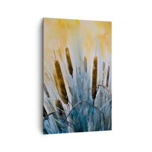 Quadro su tela - Stampe su Tela - Canne pittoresche sotto i raggi del sole - 80x120cm - Fresco dell'acqua, calore del sole - Decorazione murale moderna per soggiorno e camera da letto ARTTOR