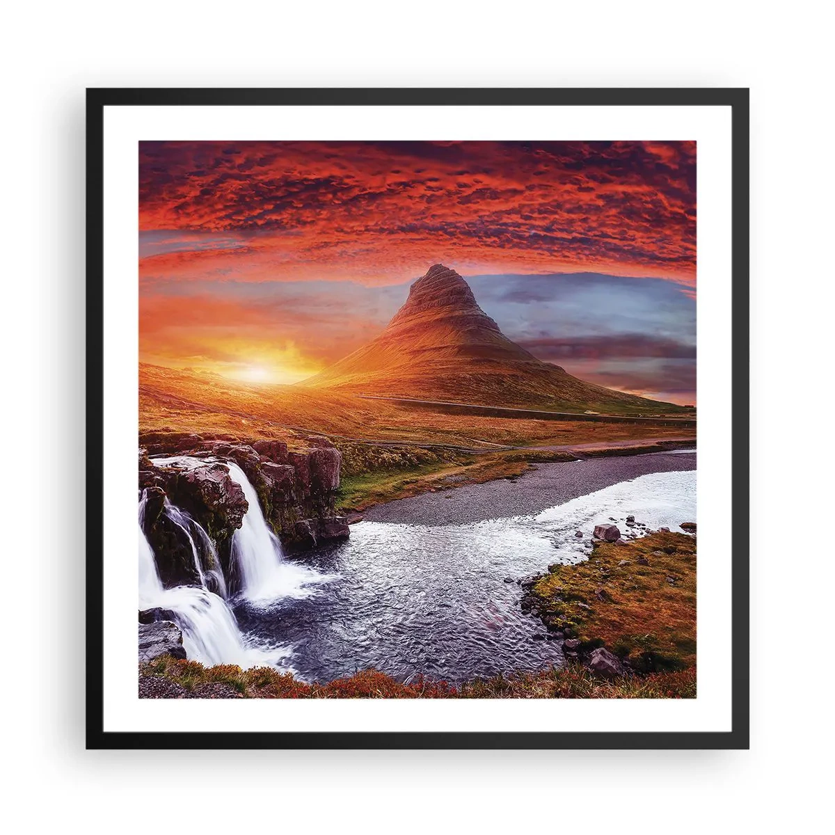 Poster in cornice nera - Paesaggio della Terra di Mezzo - 60x60 cm