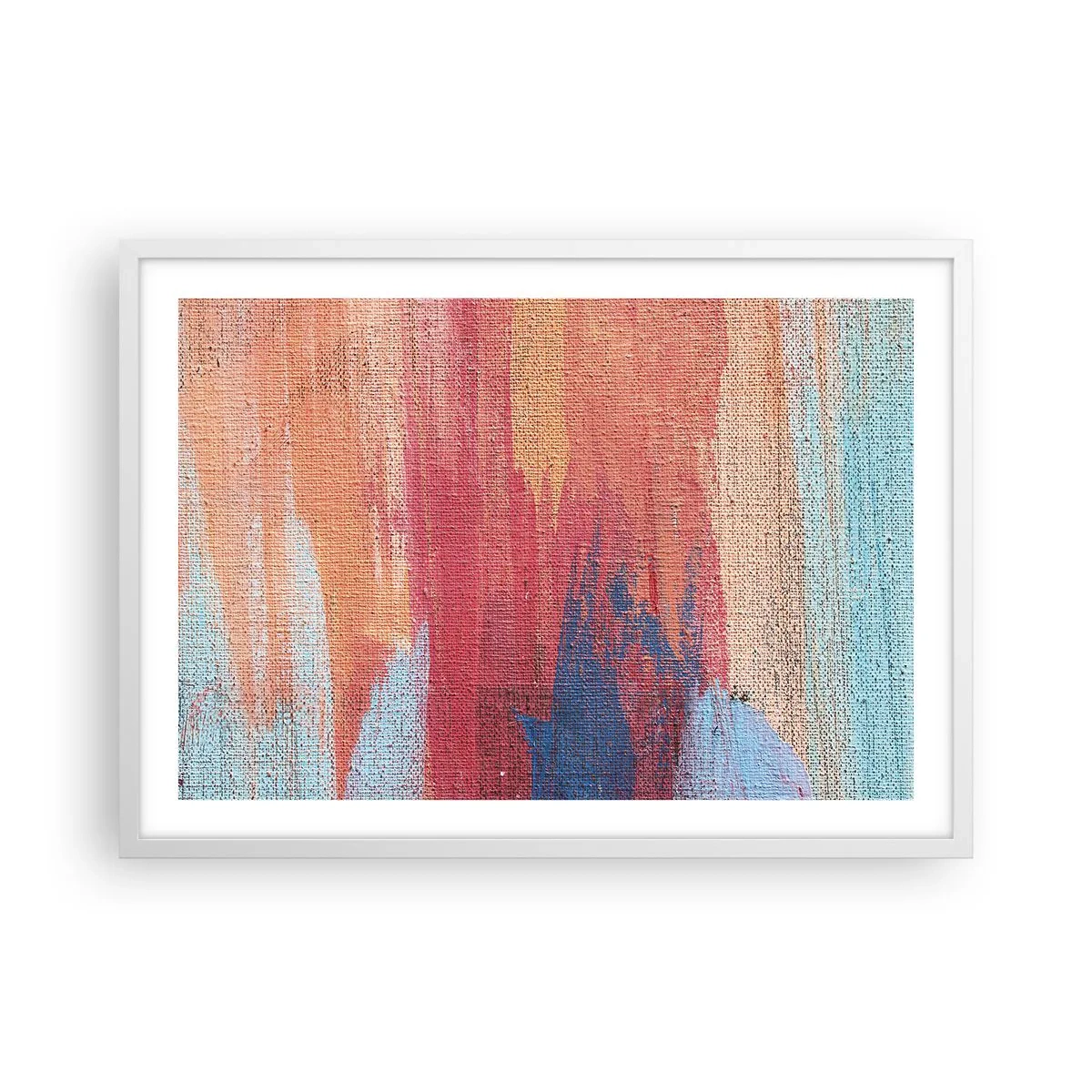 Poster in cornice bianca - Colando con l'arcobaleno - 70x50 cm