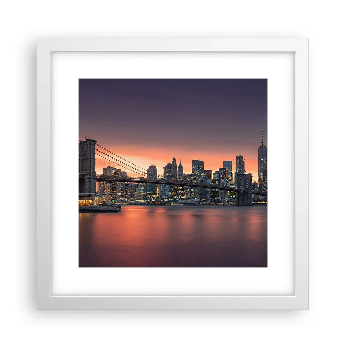 Poster in cornice bianca - Immersa nel silenzio lilla - 30x30 cm