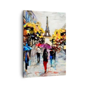 Quadro su tela - Stampe su Tela - Una passeggiata autunnale a Parigi con vista sulla Torre Eiffel - 50x70cm - Bella soprattutto d'autunno - Decorazione murale moderna per soggiorno e camera da letto ARTTOR