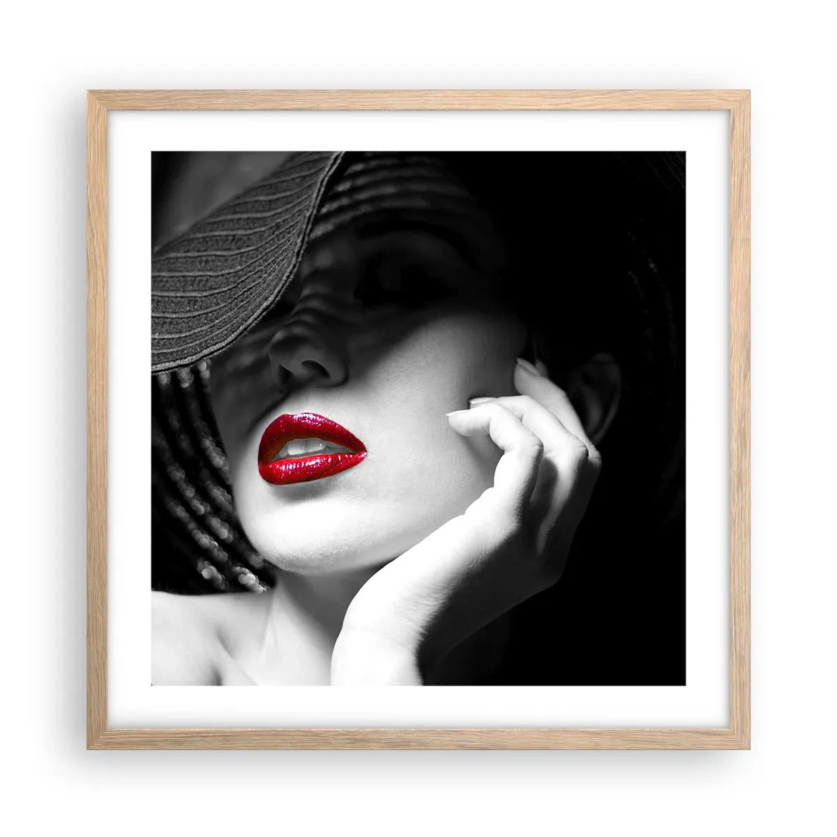 Poster in cornice rovere chiaro - Studio in scarlatto - 50x50 cm