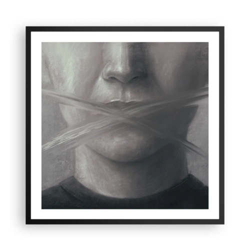 Poster in cornice nera - Neanche una parola - 60x60 cm
