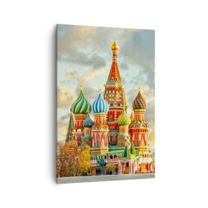 Quadro su tela - Stampe su Tela - Una cattedrale colorata con cupole caratteristiche - 70x100cm - Neanche Disney potrebbe idearlo - Decorazione murale moderna per soggiorno e camera da letto ARTTOR