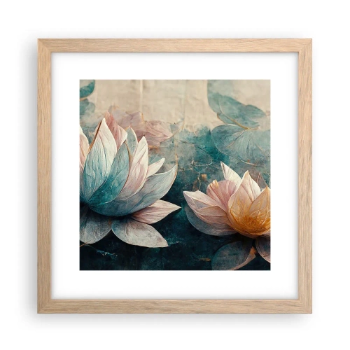 Poster in cornice rovere chiaro - Le stelle del lago - 30x30 cm