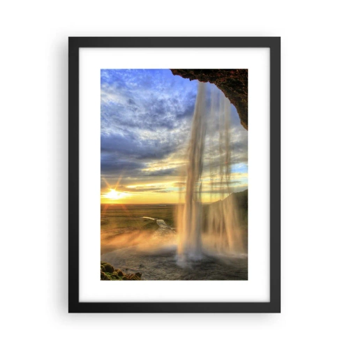 Poster in cornice nera - Il mondo dietro una tenda di gocce - 30x40 cm