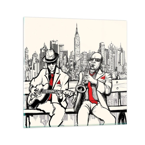 Quadro su vetro - Improvvisare a New York - 30x30 cm