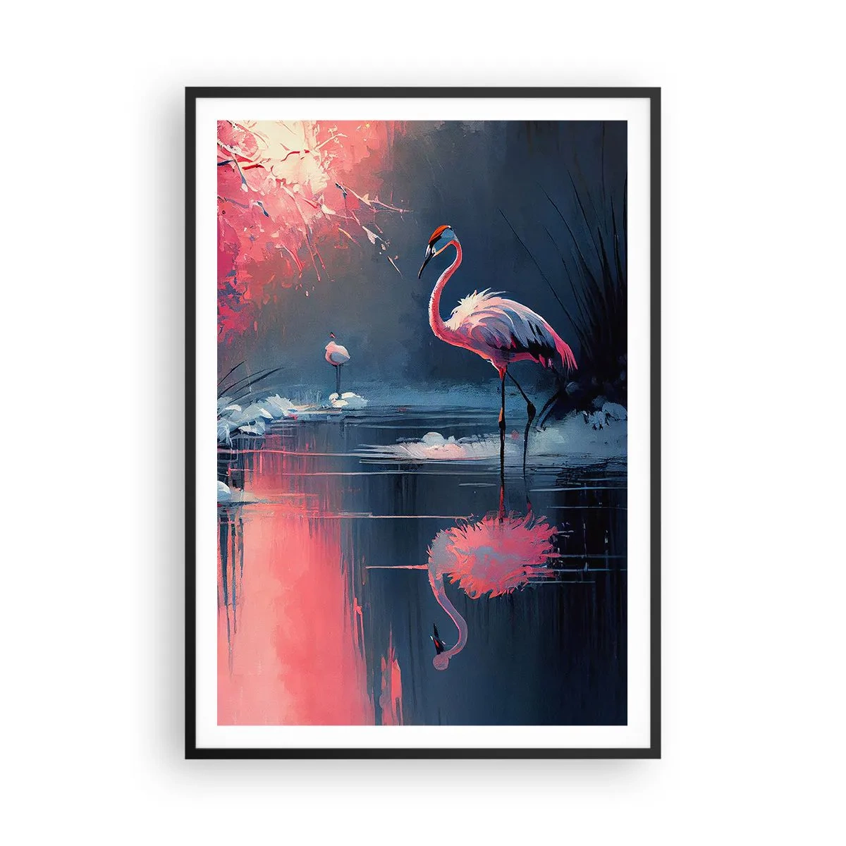 Poster in cornice nera - L'eremo degli uccelli - 70x100 cm