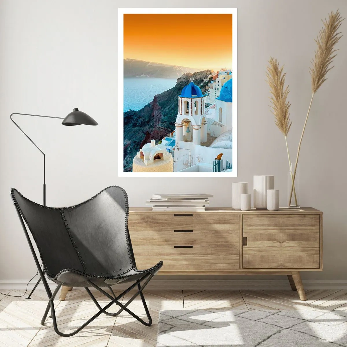 Poster - Santorini: aggrappate alle rocce - 70x100 cm