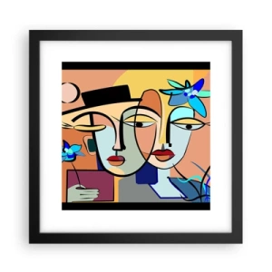 Poster in cornice nera - Appuntamento in stile Picasso - 30x30 cm