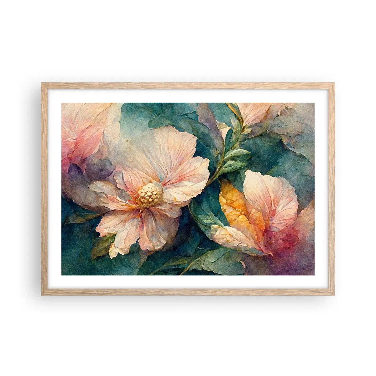 Poster in cornice rovere chiaro - Delicatezza pura - 70x50 cm