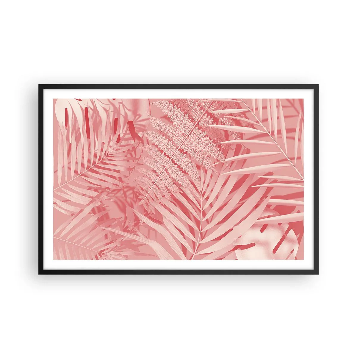 Poster in cornice nera - Concetto rosa - 91x61 cm