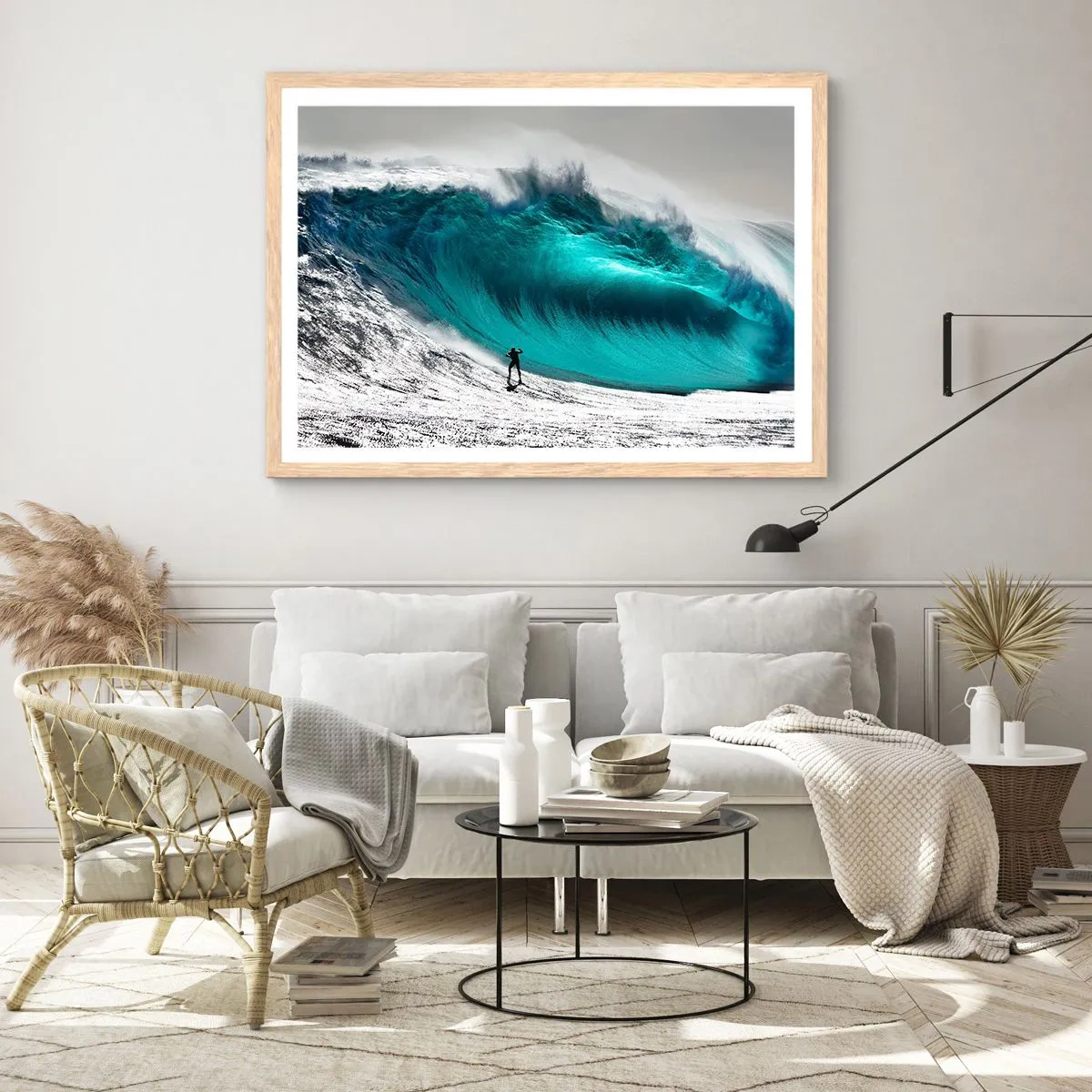 Poster in cornice rovere chiaro - Sfida accettata - 50x40 cm