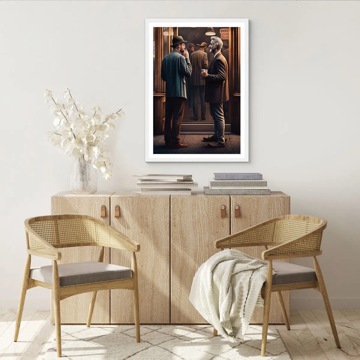 Poster in cornice bianca - Il buon momento della giornata - 61x91 cm