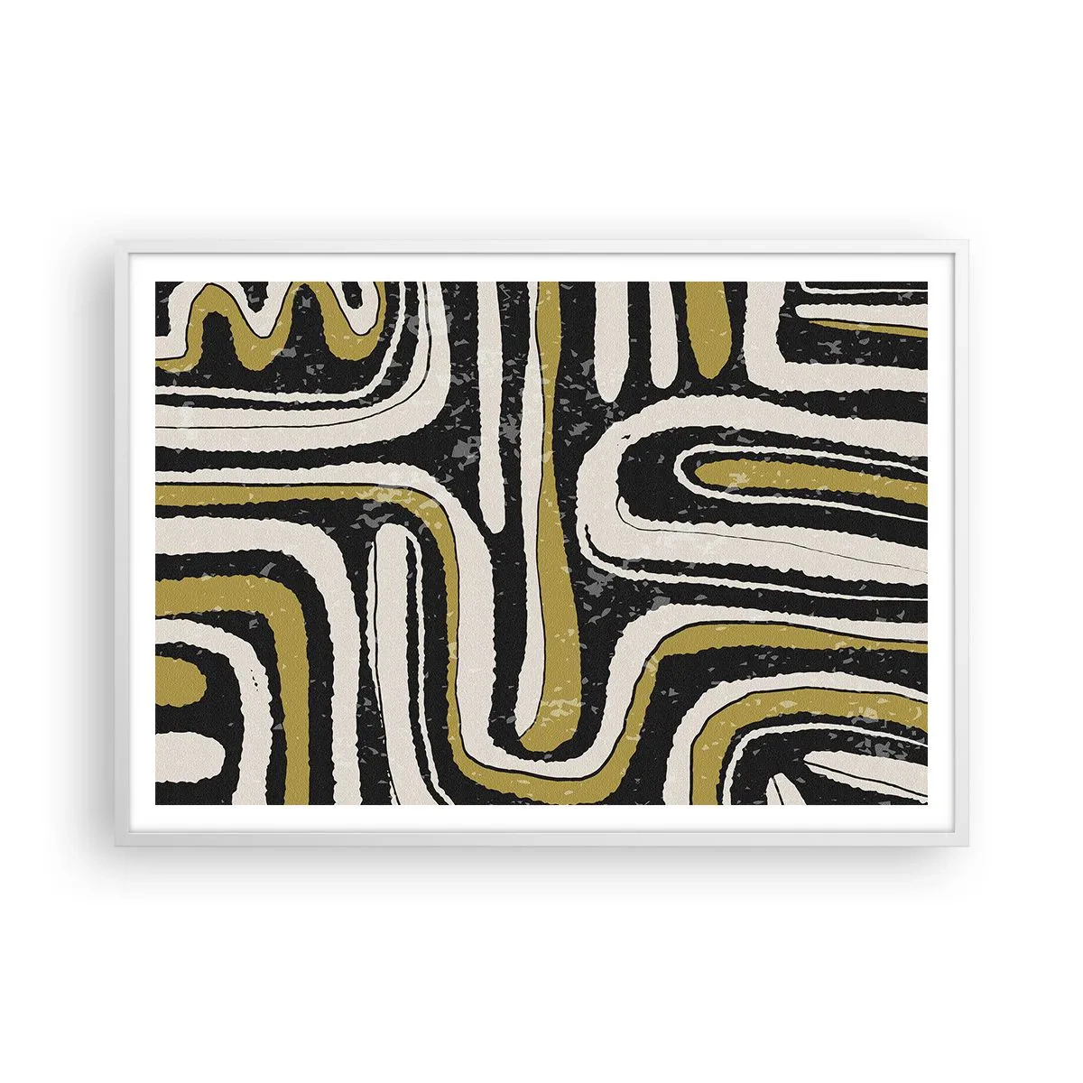 Poster in cornice bianca - Composizione: strade e vicoli - 100x70 cm