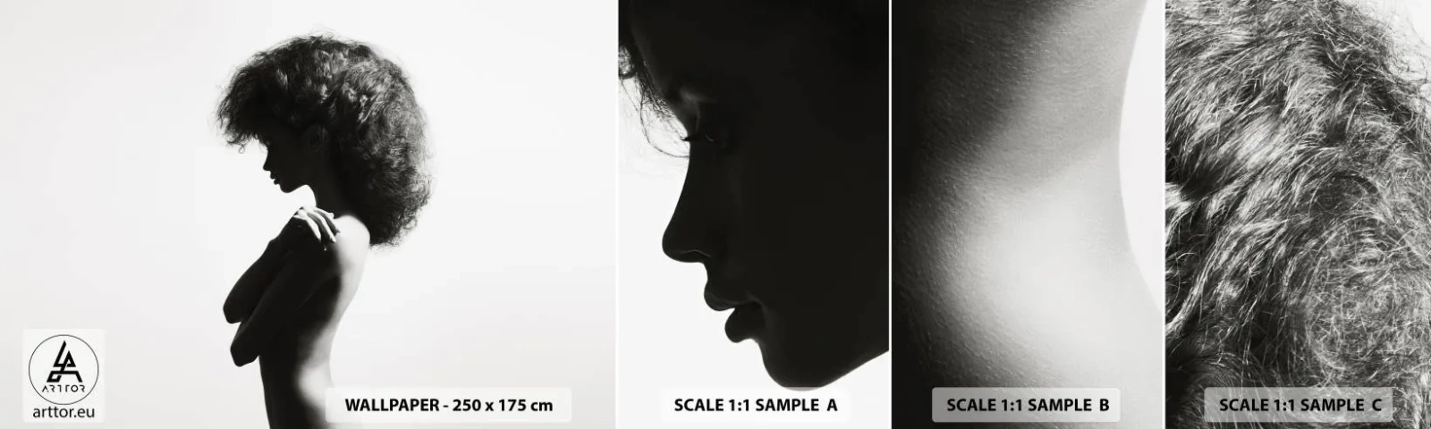 Campione Di Fotomurale Standard Eco - Come un fiore su un gambo snello - Donna, Corpo, Modello - 100x30 cm