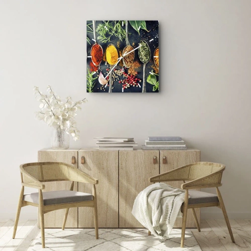 Orologio da parete - Orologio in Vetro - Magie gastronomiche - 40x40 cm