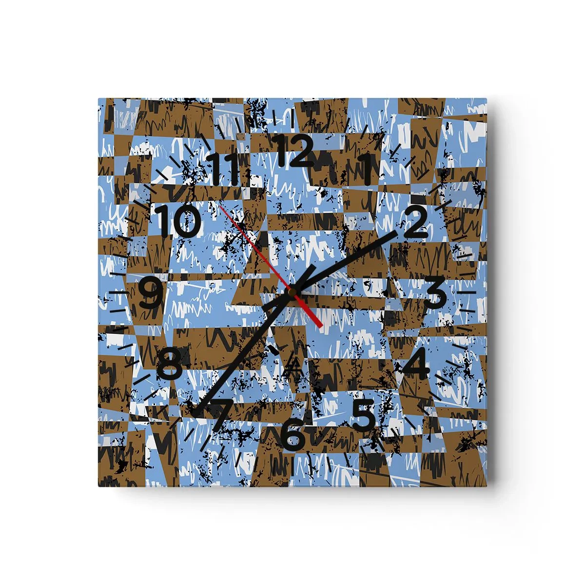Orologio da parete - Orologio in Vetro - Carta ritagliata - 30x30 cm