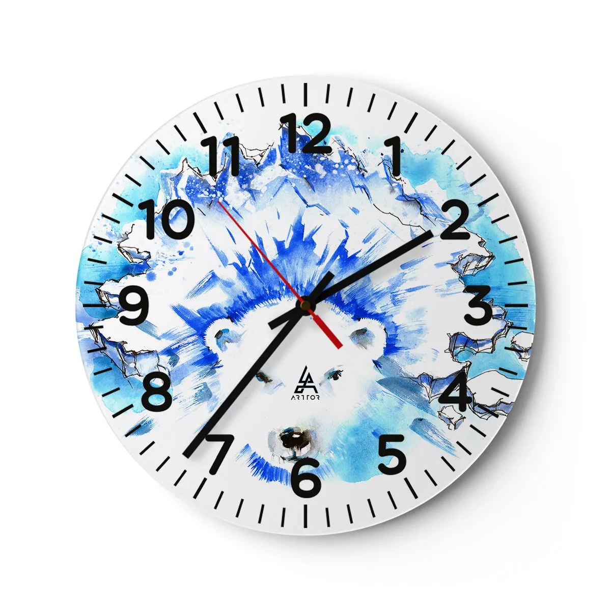 Orologio da parete - Orologio in Vetro - Il re dell'Artide con la corona di ghiaccio - 30x30 cm