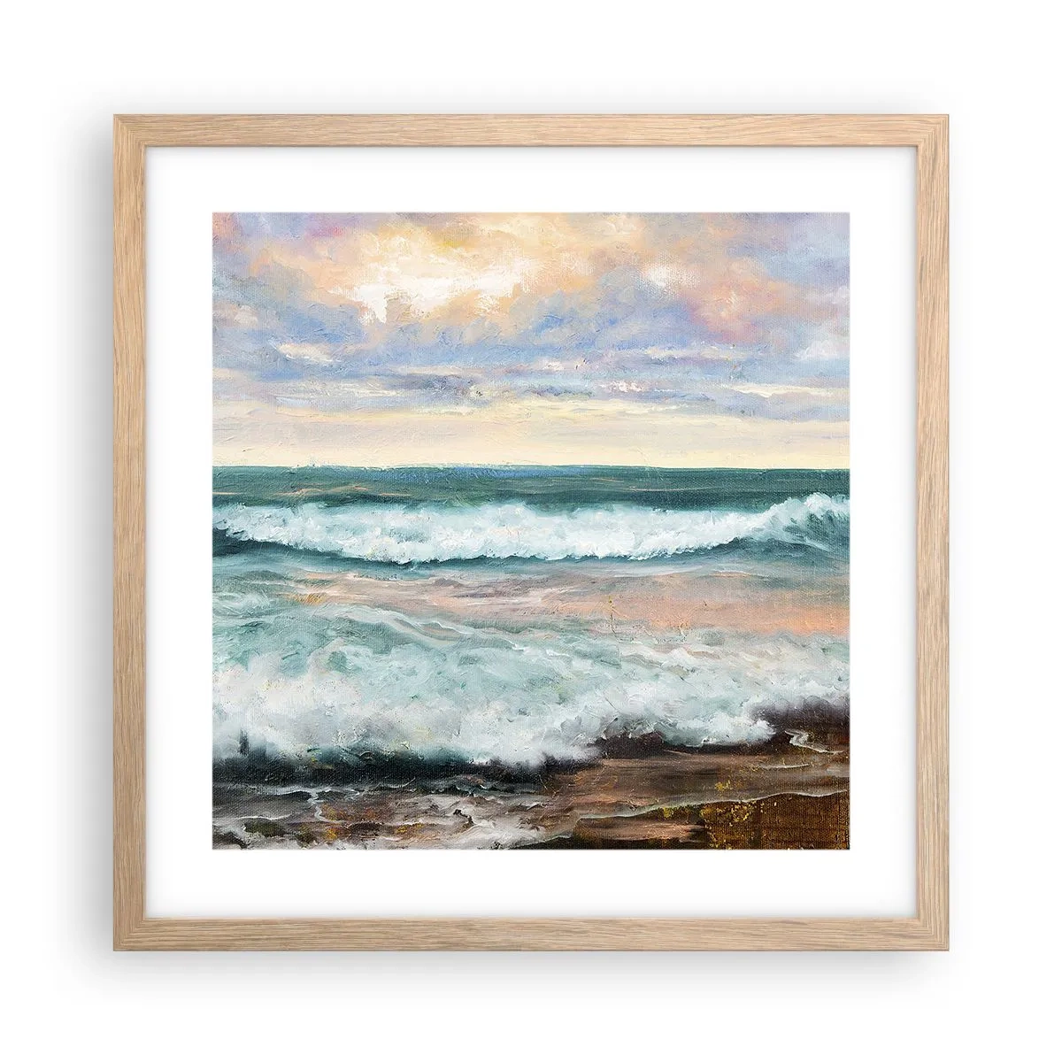 Poster in cornice rovere chiaro - Dove l'anima si calma - 40x40 cm