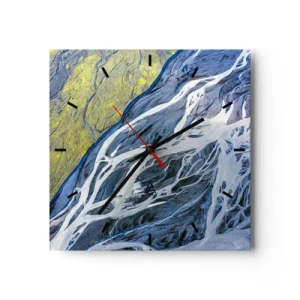 Orologio da parete - Orologio in Vetro - Le pitture rupestri della natura - 40x40 cm