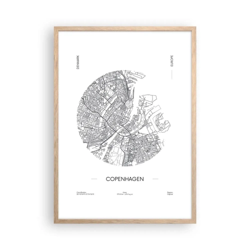 Poster in cornice rovere chiaro - Anatomia di Copenaghen - 50x70 cm