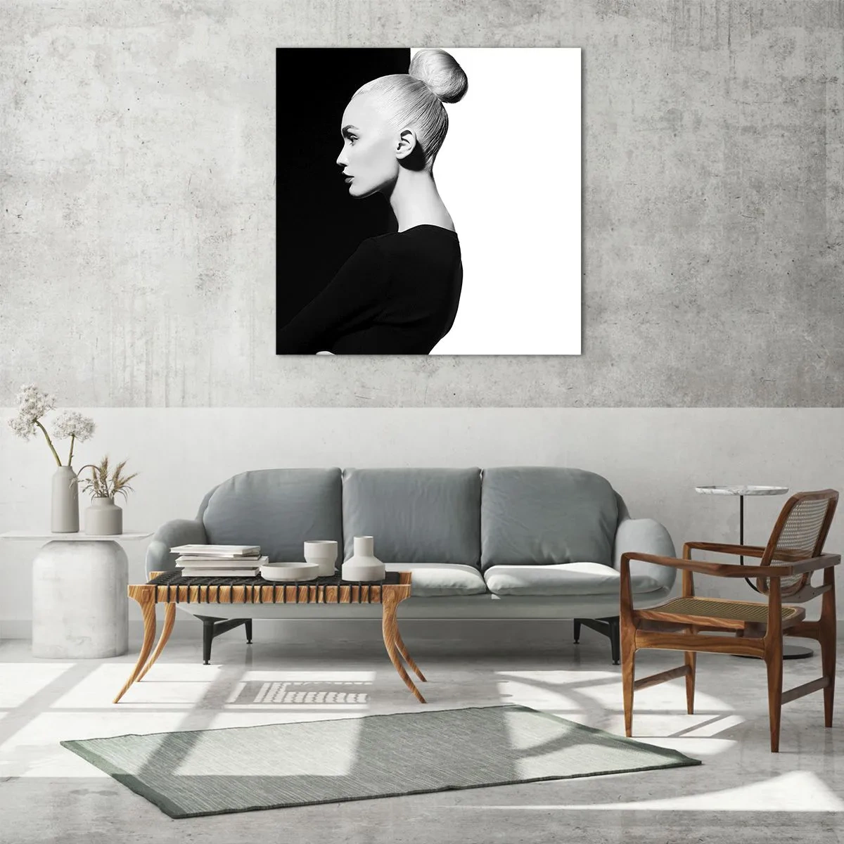 Quadro su vetro - Semplicemente donna - 70x70 cm