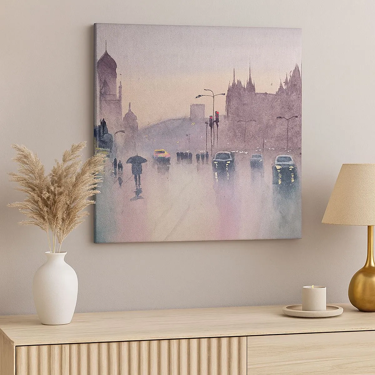 Quadro su tela - Stampe su Tela - Nella nebbia piovigginosa - 30x30 cm