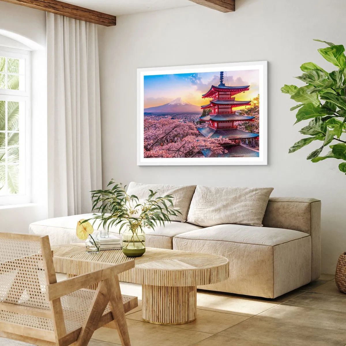 Poster in cornice bianca - L'essenza dell'anima giapponese - 100x70 cm