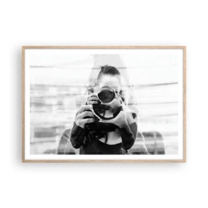 Poster in cornice rovere chiaro - Il creatore e il materiale - 100x70 cm