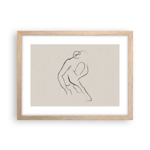 Poster in cornice rovere chiaro - Schizzo intimo - 40x30 cm