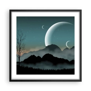 Poster in cornice nera - Il carnevale di una notte stellata - 50x50 cm