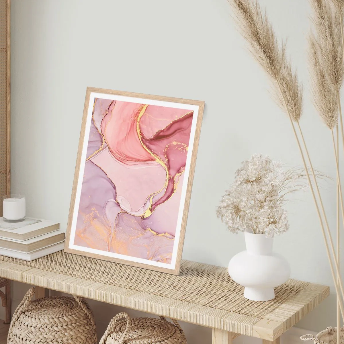 Poster in cornice rovere chiaro - La carezza dei colori - 30x40 cm